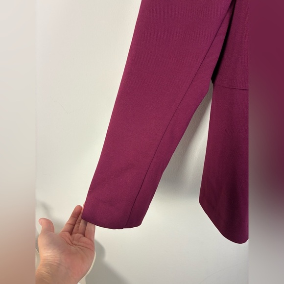 Lane Bryant Blazer Jacket Plum Ponte Full Zip Up Peplum Workwear Career NWT - Picture 3 of 7